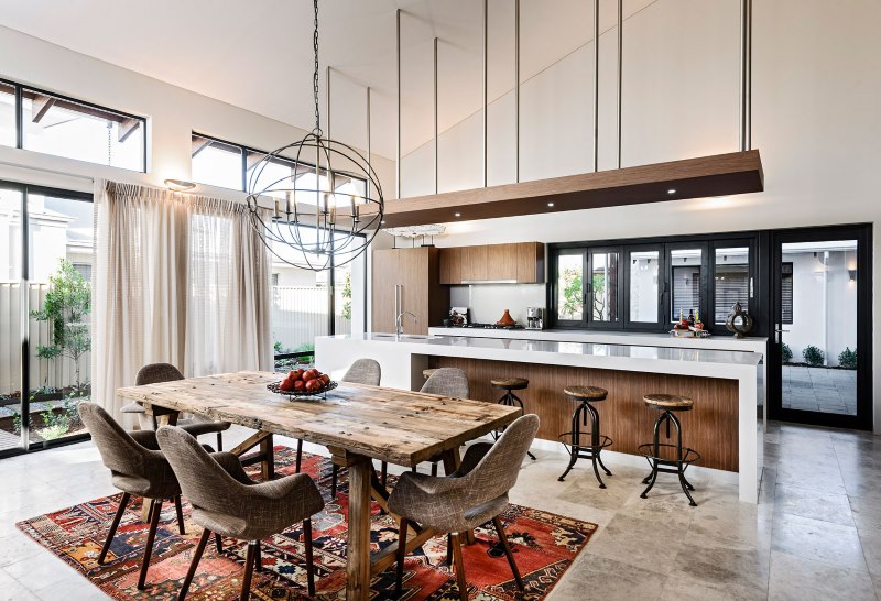 Spacious loft style dining area interior