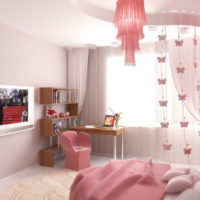 Nijanse ružičaste boje u dizajnu spavaće sobe za djevojku