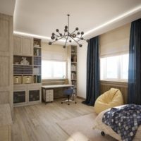 Dark curtains in the taupe bedroom