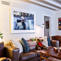 Brown furniture in the living room