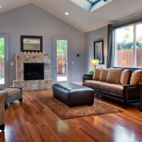 High ceiling living room