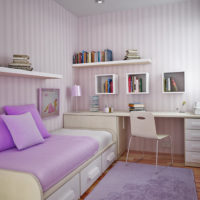 Purple room in a modern style for a girl