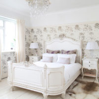 White bed in classic style