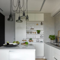 Small kitchen with white facades