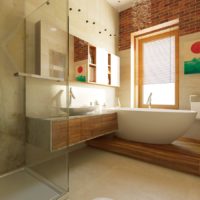 Legno all'interno del bagno