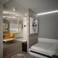 Az apartman zónázása könnyű válaszfalakkal