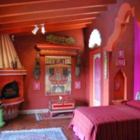 Red room interior in the spirit of the east