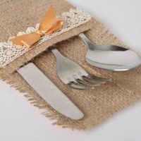 Natural Burlap Cutlery Envelope