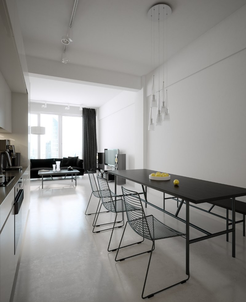 Minimalist dining area in the kitchen