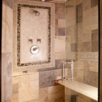 Greek style bathroom interior