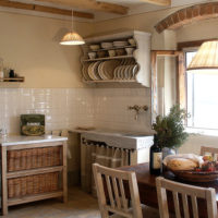 Interno cucina in stile rustico