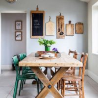 Retro style wooden lunch table