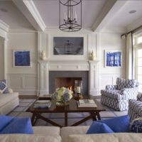 Polyurethane beams on the living room ceiling