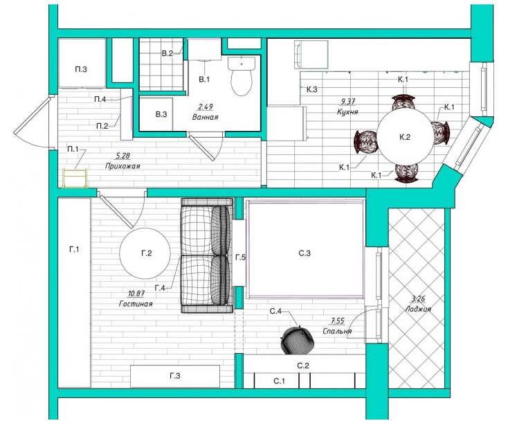 Dizajnerski projekt studio apartmana površine 38 četvornih metara