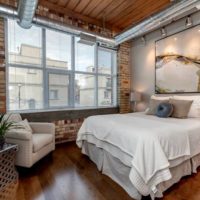 Loft bedroom in a modern country house