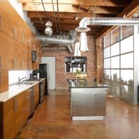 Ventilation pipes in the interior of the kitchen