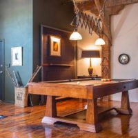 Pool table in the hall of a country house