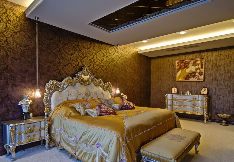 Classic ornate bedroom interior