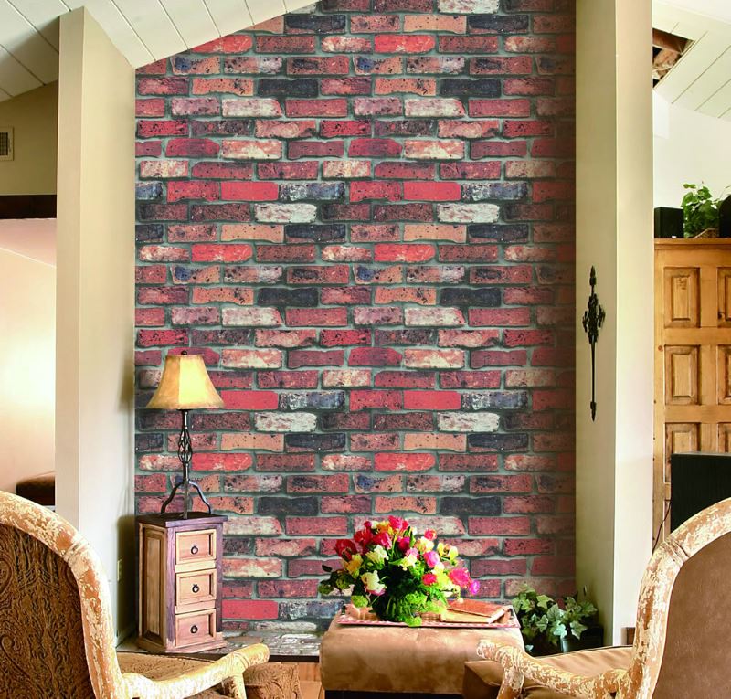 Retro style interior with imitation of old brickwork