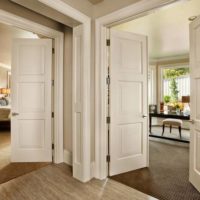 Bright swing doors in the hallway