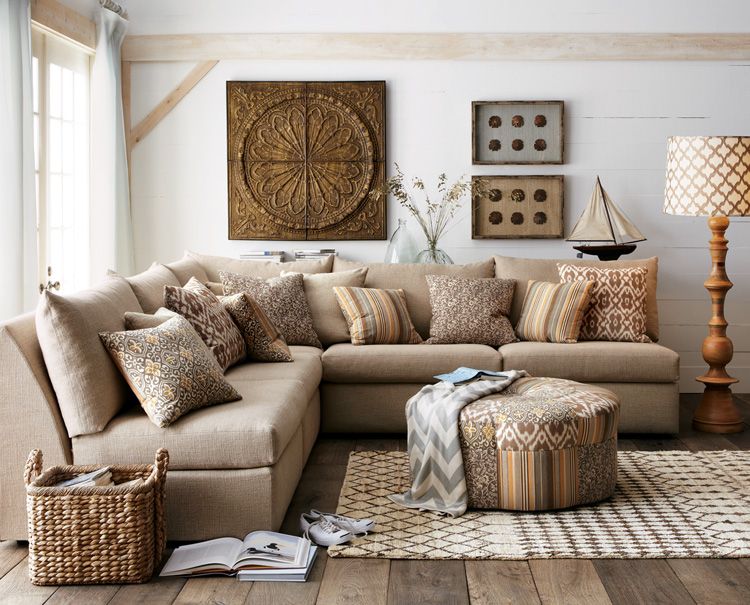 Wooden floor in the living room in brown