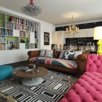 Built-in bookcase with open shelves