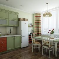 Dining area in front of the kitchen window