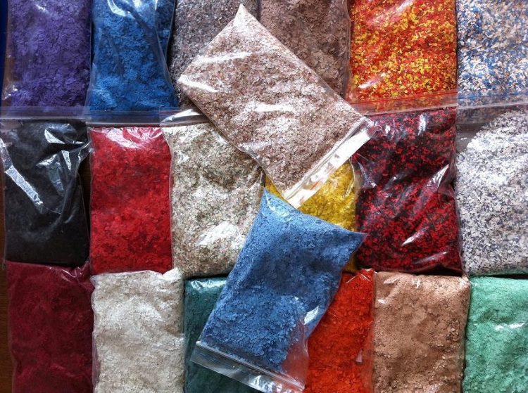 Sachets avec additifs de décoration pour papier peint liquide