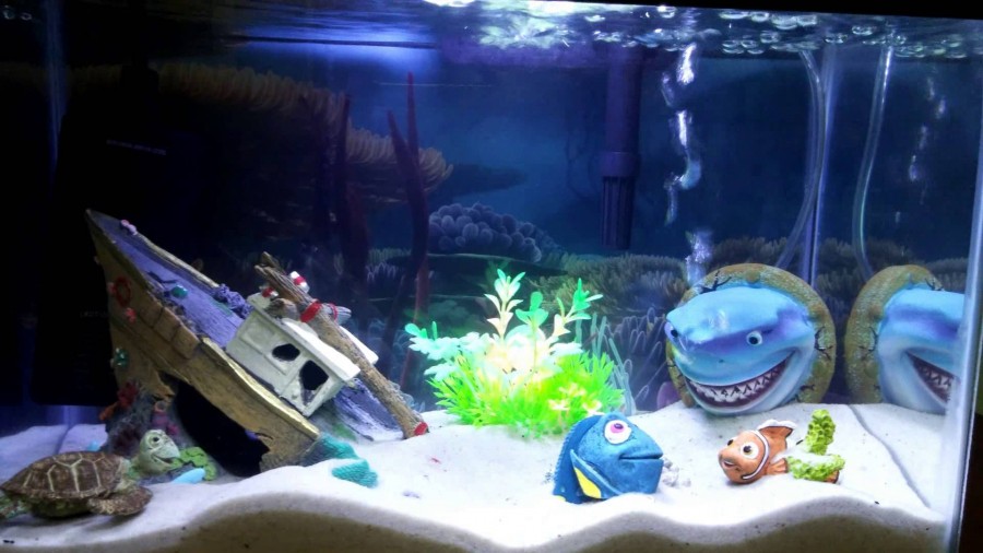 Decorazione dell'acquario in stile cartone animato