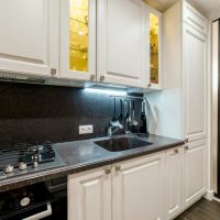 Decorative lighting inside cabinets with glass doors