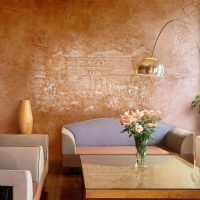 Texture putty in wall decoration