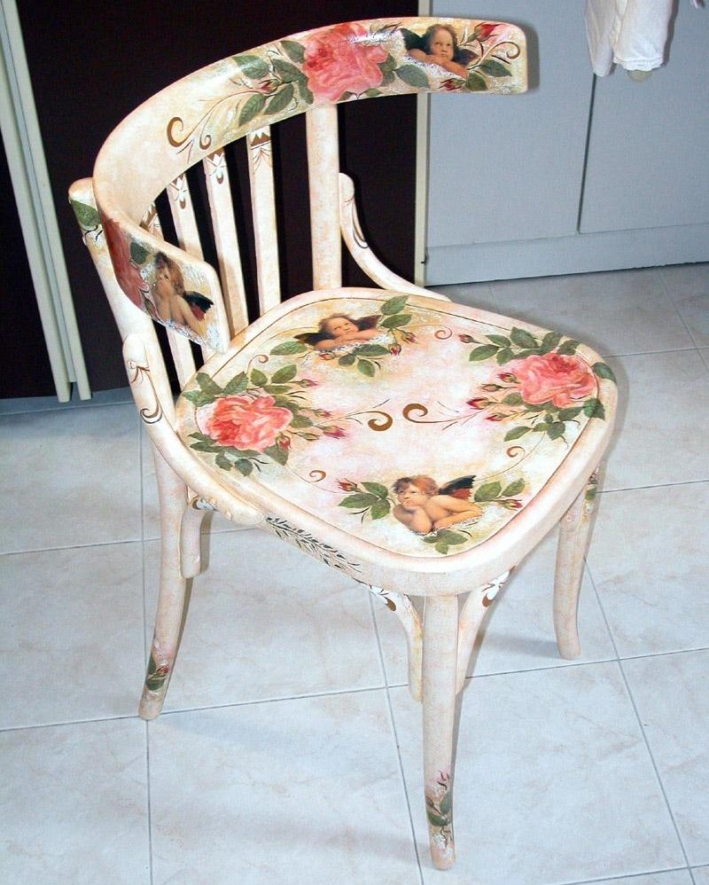 Chaise de cuisine Decoupage