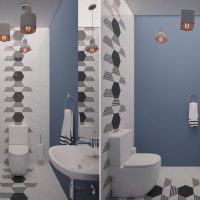 Design toilette con pareti blu