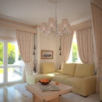 living room interior in beige