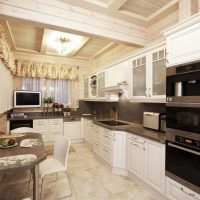 Wooden kitchen in bright colors