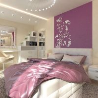 Lilac bedspread with white ornament