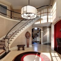 Arc-shaped staircase to the second floor of a private house