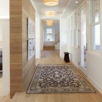 Colorful carpet in a long corridor