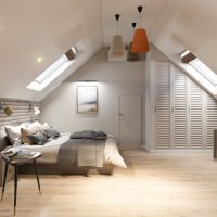 Attic bedroom interior