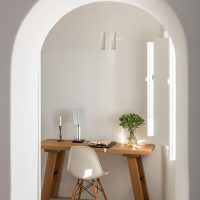 Retro table and modern chair