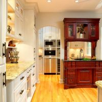 Built-in kitchen appliances with stainless steel front panels