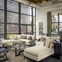 Large window in the living room of a multi-storey building