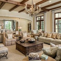 Old furniture in the interior of a modern living room