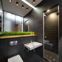 Dizajn moderne kupaonice u tamnoj boji