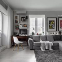 Pastel-colored living room interior