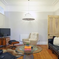 Round coffee table with glass top