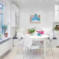 Dining area with a round table