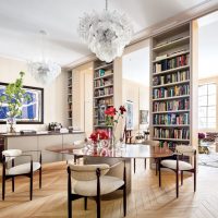 Book racks to the living room ceiling