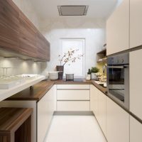 Cucina a forma di U nello stile del minimalismo