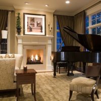 Hall of a private house with a piano